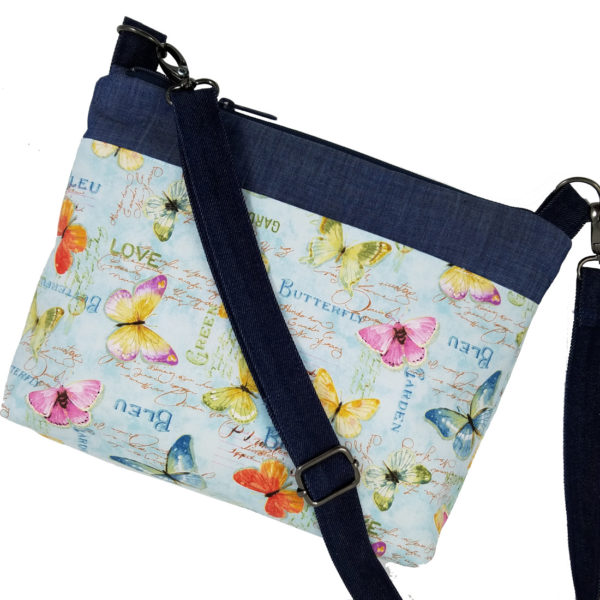 Crossbody Denim & Butterflies