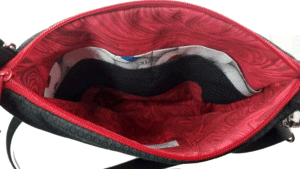 Soccer designer crossbody inside