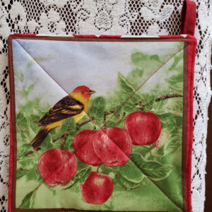 Potholder Oriole and Apples