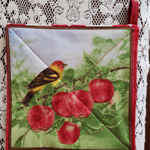 Potholder Oriole and Apples