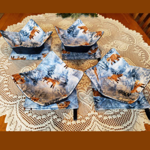 foxes bowl cozy porholder set