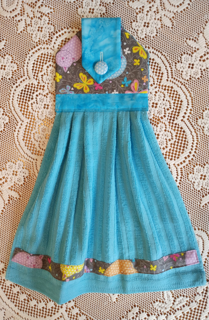 hanging kitchen towel 12 aqua