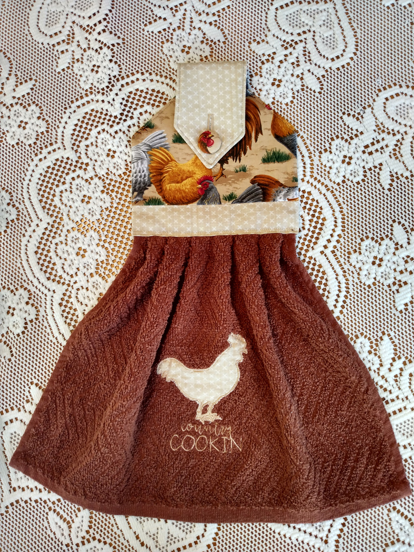 hanging kitchen towel 14 chickens
